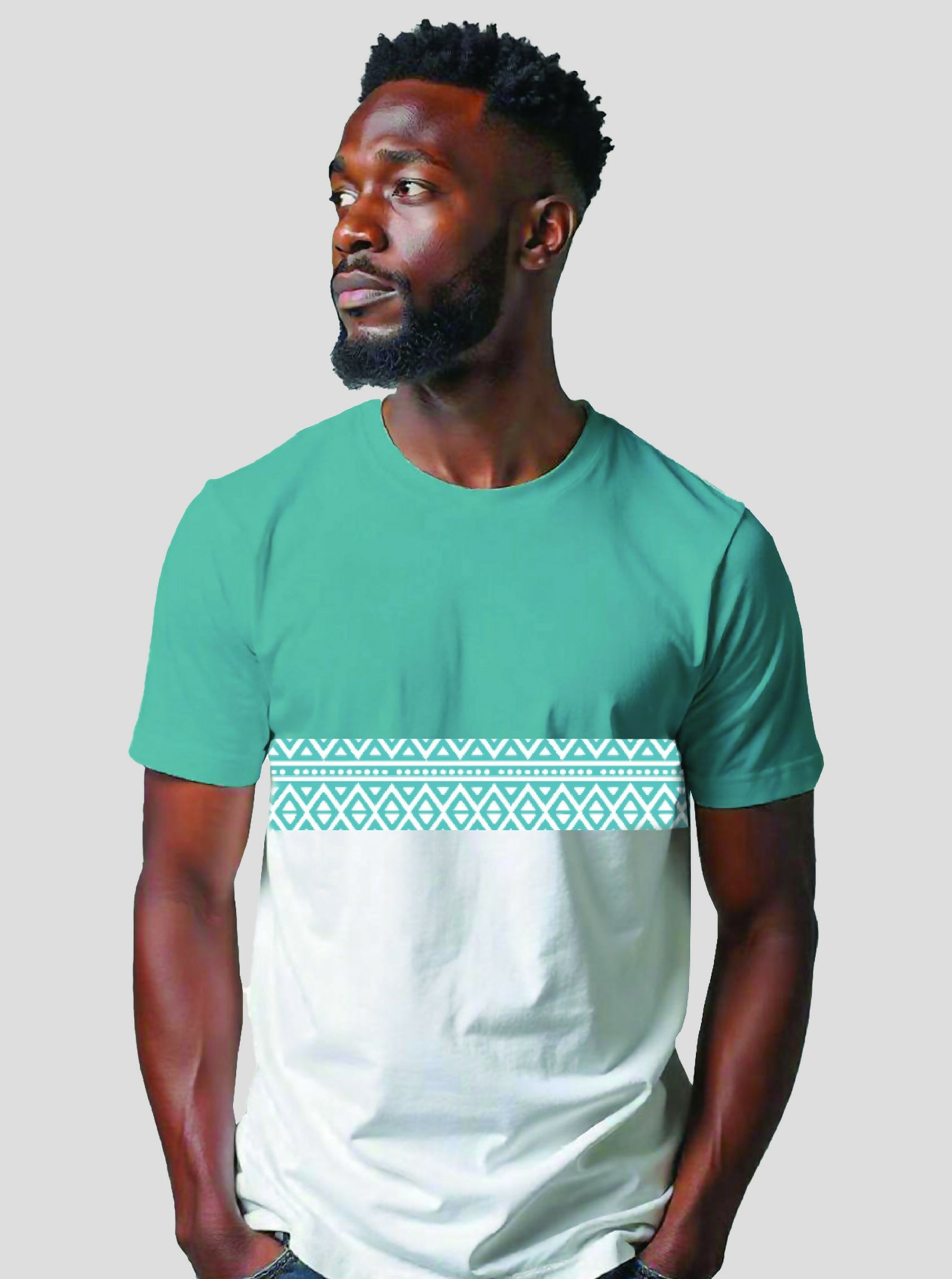 Kitu Kali Block Kk Print T-shirt - Teal / White