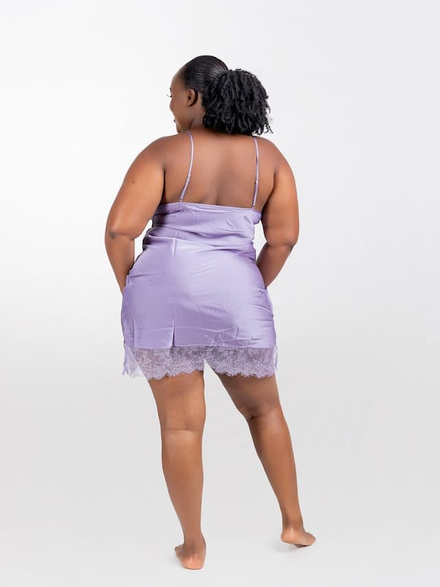 Intimates Kenya Satin Night Dress - Purple