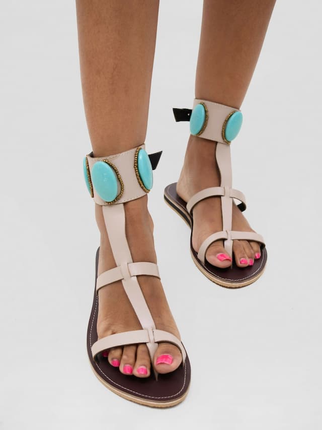 Mtwapa Sandal - Cream / Blue
