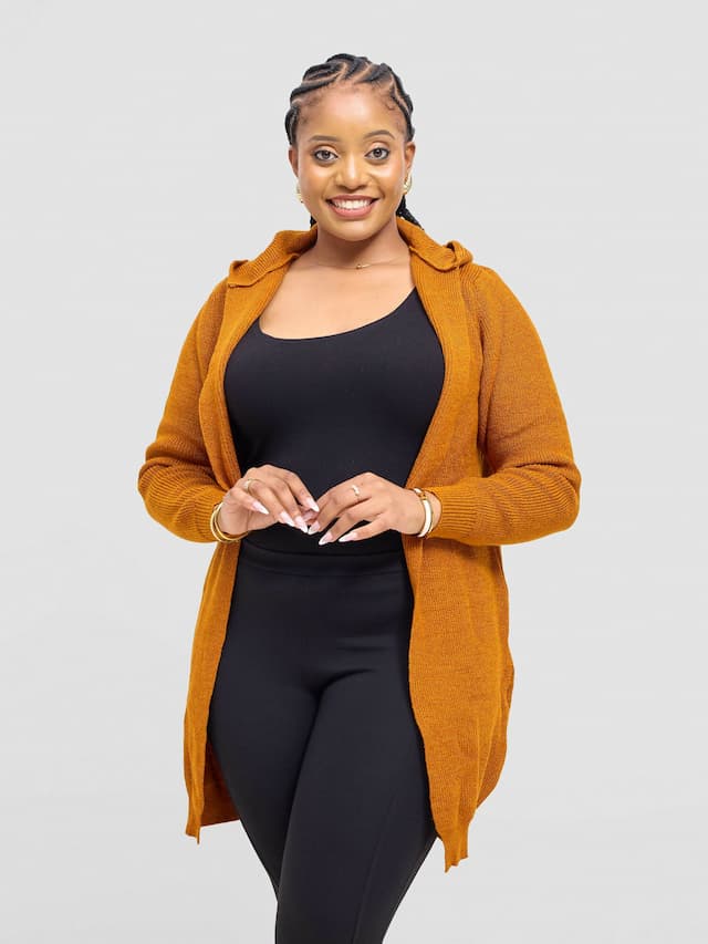 Hooded Sweater - Rust