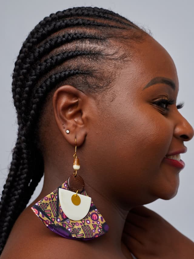 Tuli Razia Ankara With Detail Earring - Purple