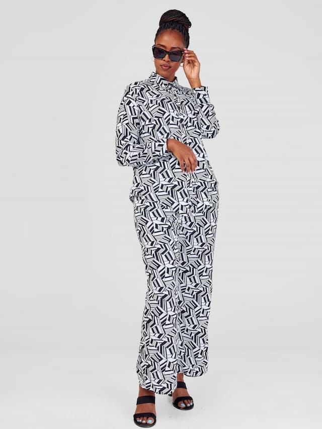 Purple Thread Noir Et Blanc Two Piece Set - Black / White