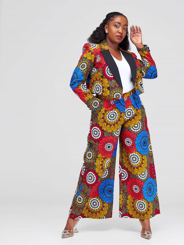 Sbv Ankara Pant Suit - Red Print
