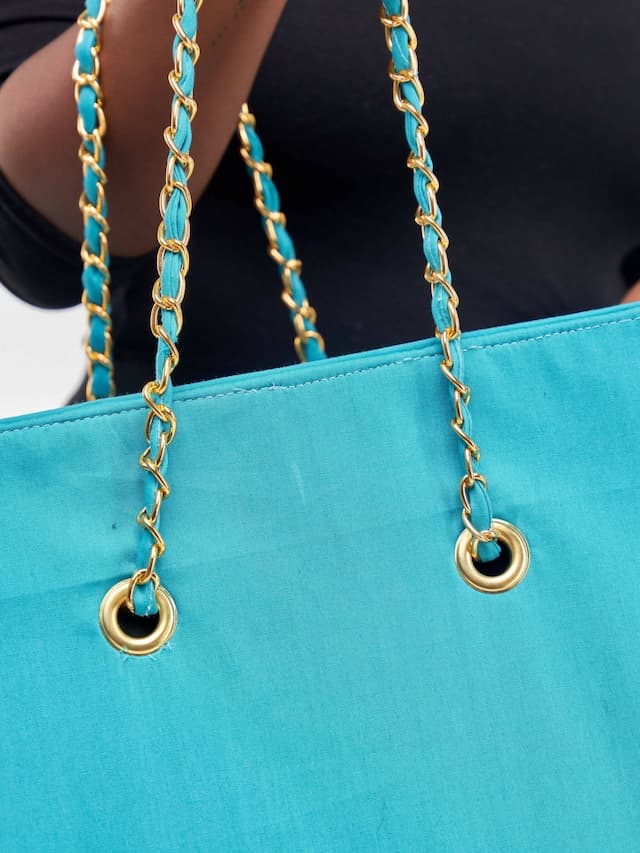 Khay Designs Chained Handbag - Turquoise