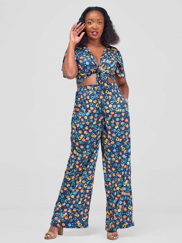 Kakiba Collections Lisa Pallazo Set - Blue