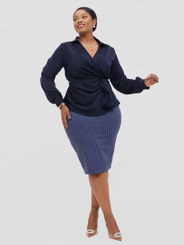 Silk House Collection Mia Navy Skirt - Navy Blue