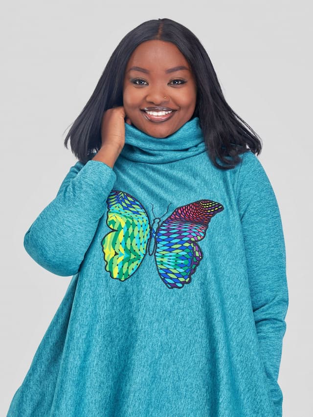 Khay Designs Fleece Smart Casual Dress - Mint