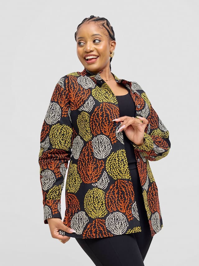 Izulu Serena 2 Top - Black Print