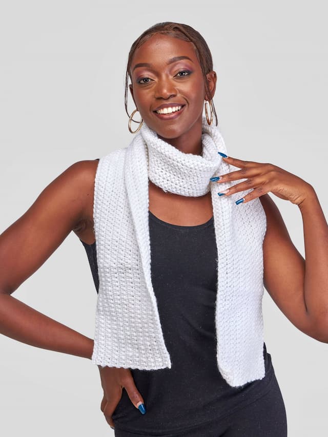 Infy Knit Wear Scarves - White