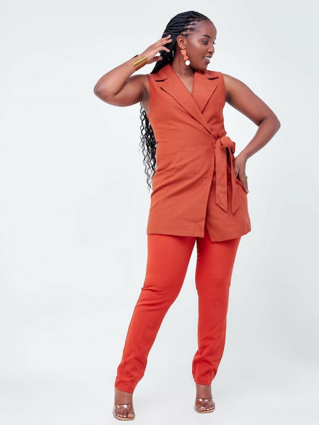 The Fashion Frenzy Blazer - Red Rust