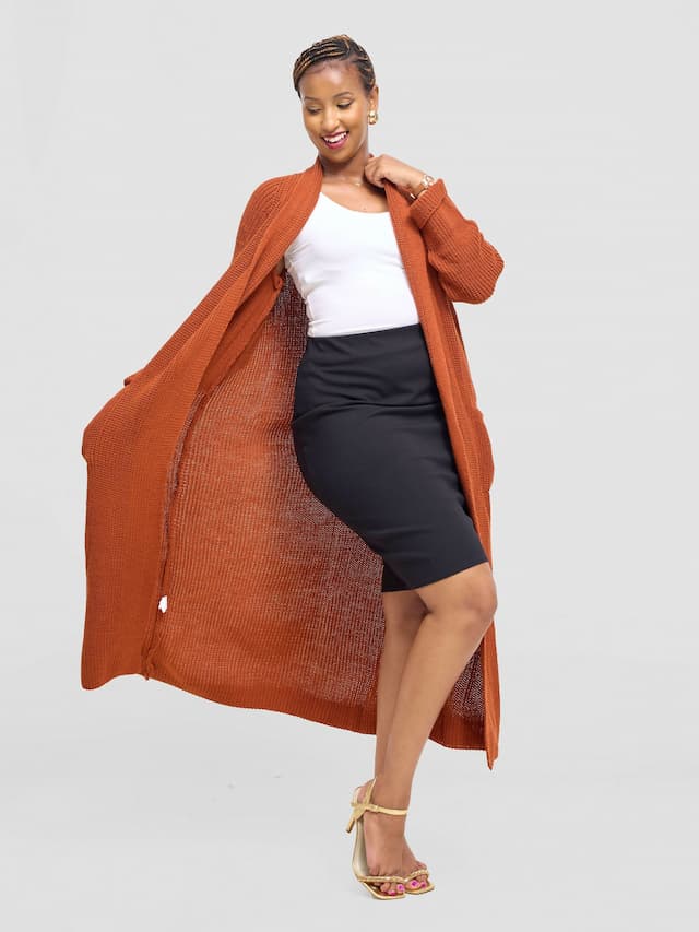 Anel’s Knitwear Midi Sweater - Rust