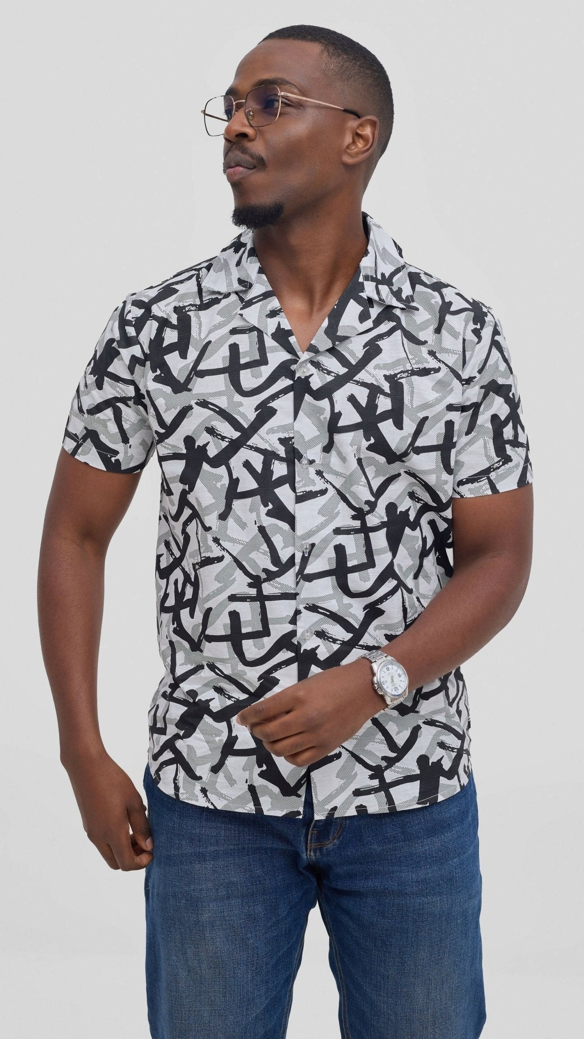 Kitu Kali TP Fabric Shirt - Black / White