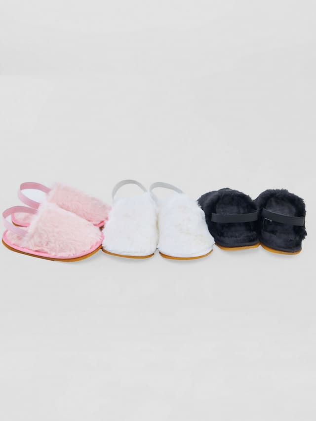 Princess Fur Sandal - Black