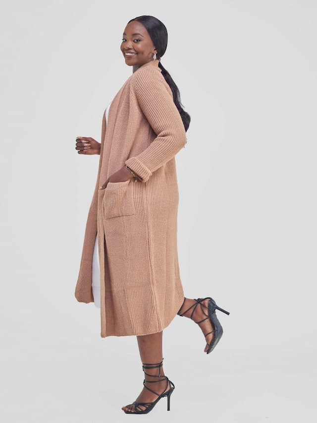 Anel’s Knitwear Midi Sweater - Tan