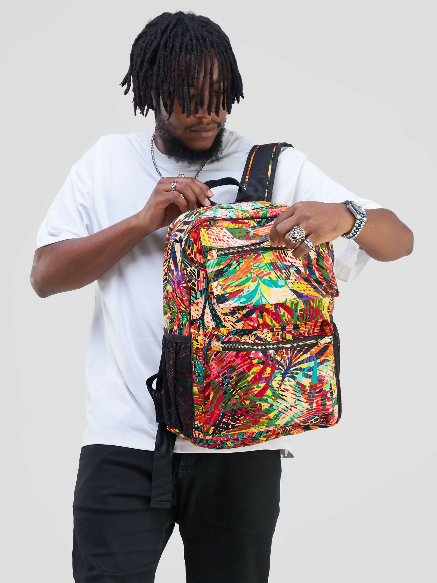 Mina Leafy Sorokin Backpack Bag - Multicolored