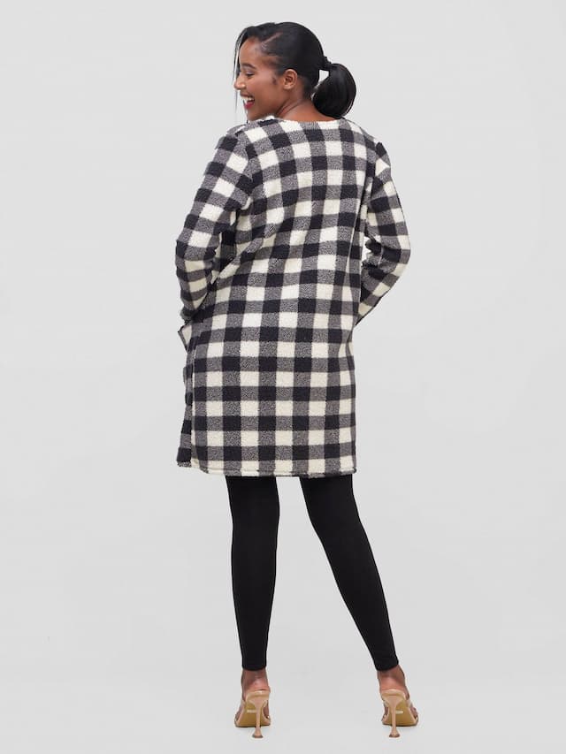 Aramay Marinus Open Front Cardigan - Black / White