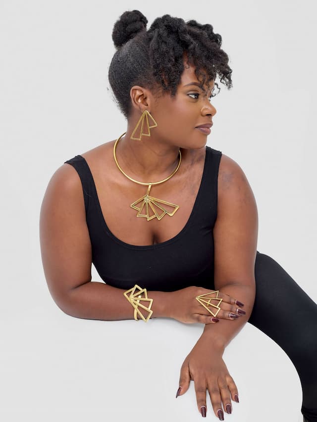 Purely Brass Johari Jewelry Set - Brass