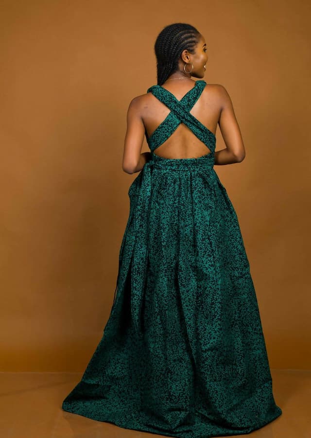 Nyateko Infinity African Print Dress - Green