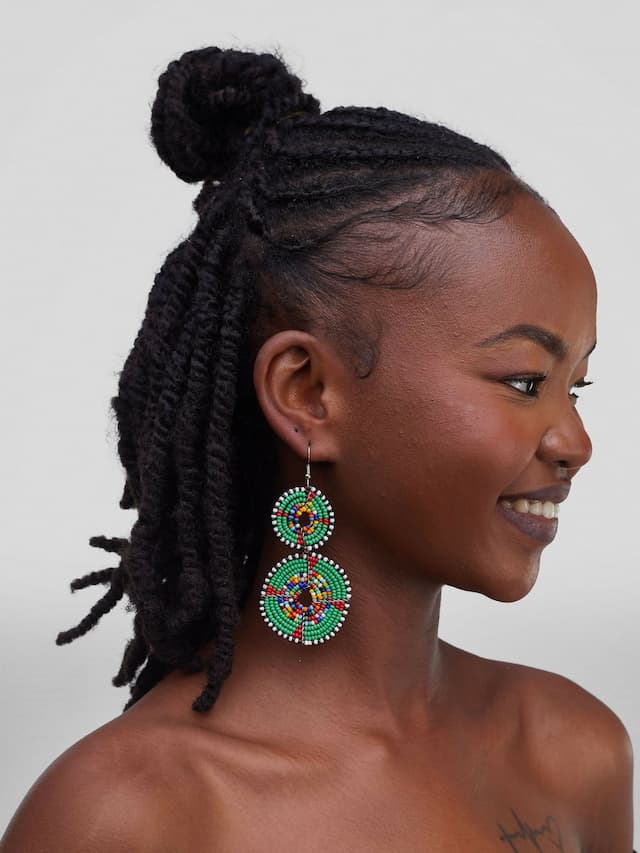 Two in One Earring - Green