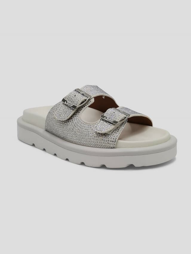 Julz Zane Diamanté Sandal - White
