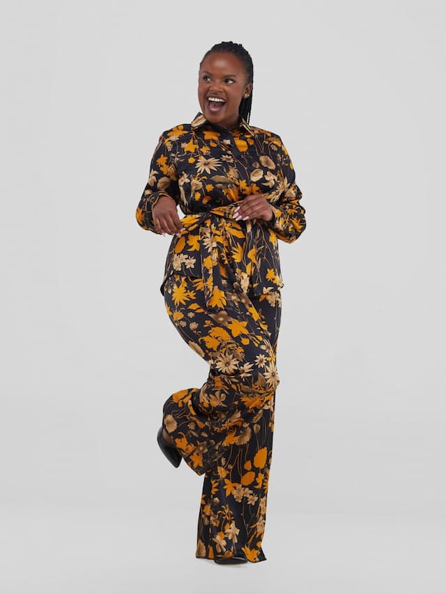 Silk House Collection Marcella Pant Set - Black Print