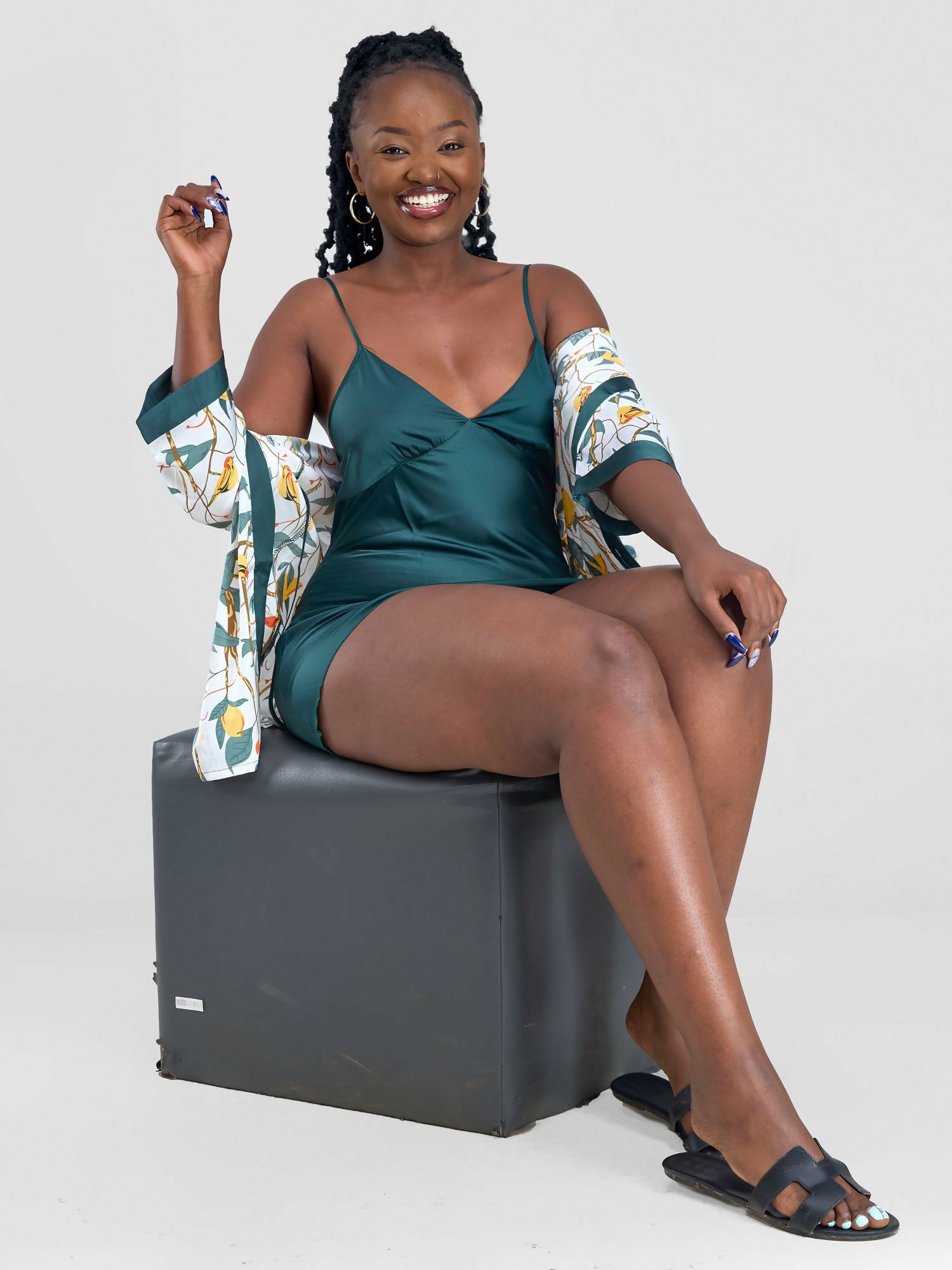 Silk Robe Set - Green