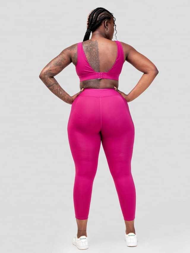 Flen Store 3- Piece Sports (Bra, Leggings, Jacket set) - Fuchsia