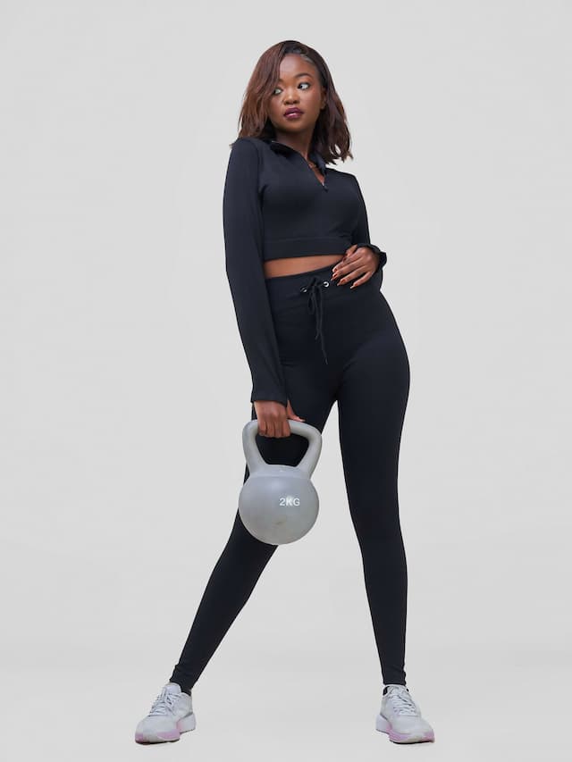 Stylish Sisters Gym Activewear Set - Black