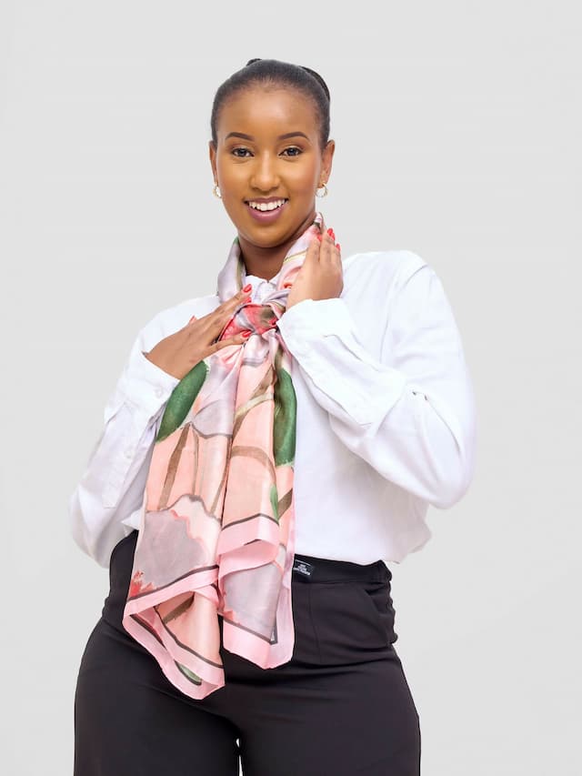 Ukiyo Lifestyle Silk Scarf - Red Print