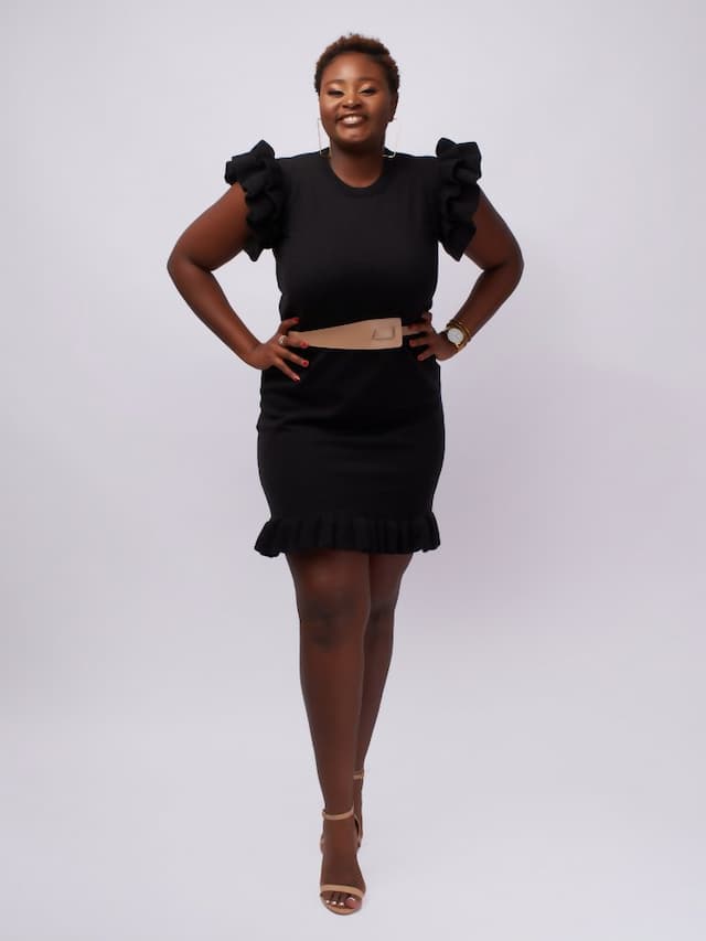 Tuli Rehema Ruffled Sweater Dress - Black