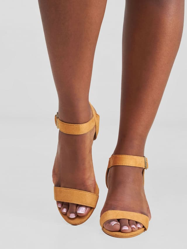 Open Wedge Chunky Heel - Mustard