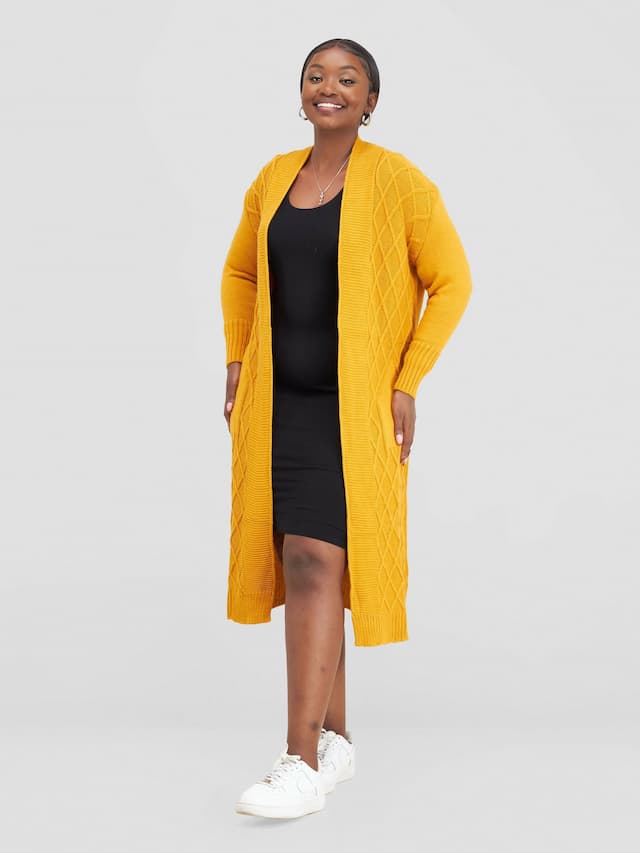 Stylish Sisters Sweater Kimono - Yellow