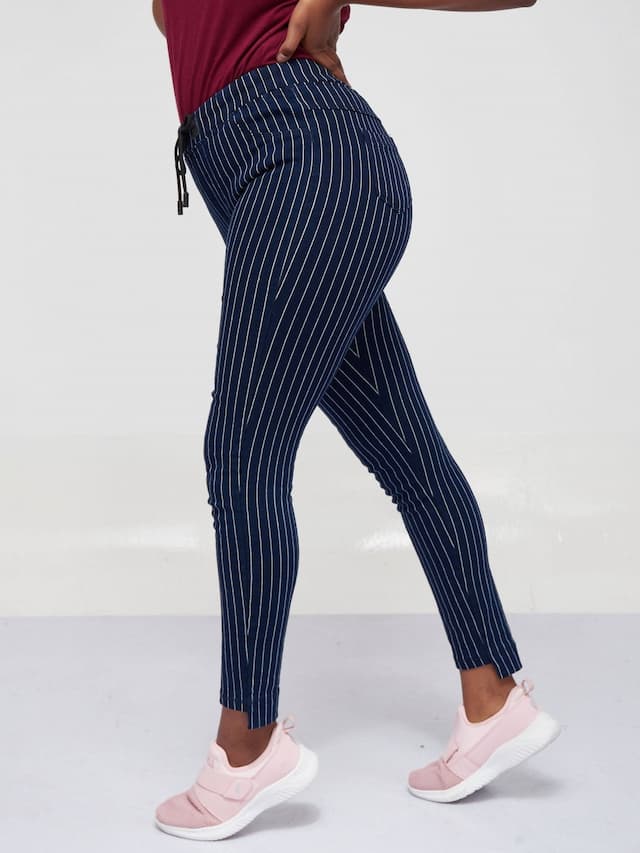 Dark Stripped Jeans - Blue