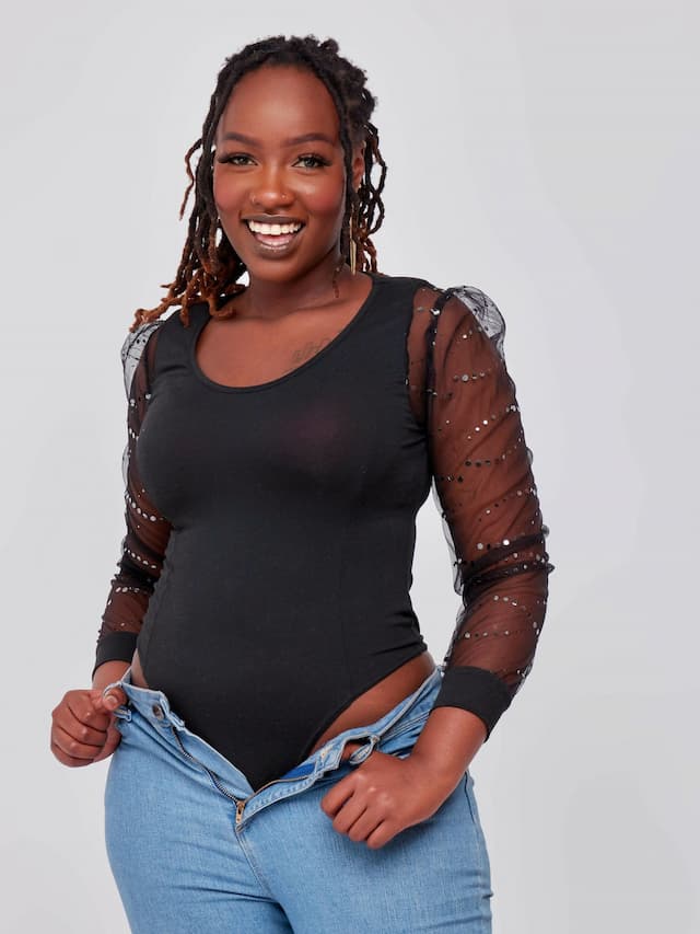 Lace Bodysuit - Black